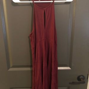Cute rust red keyhole dress